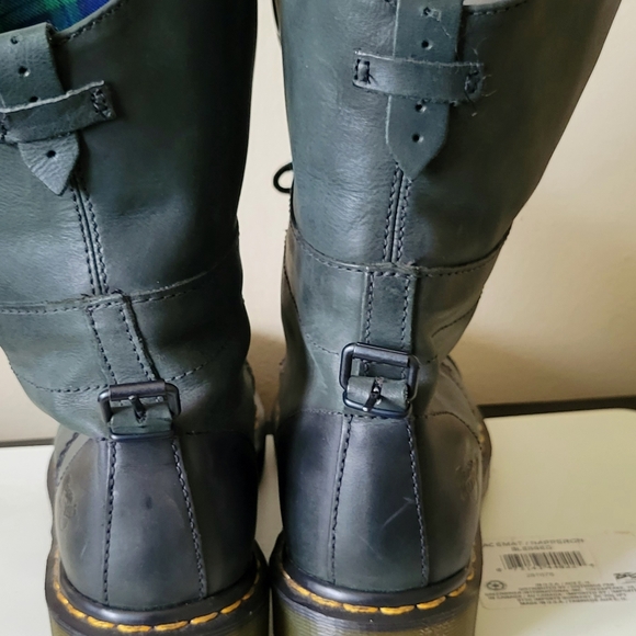 Dr Martens Green And Navy Blue. Leather Boots Woman's 11 or Men's 9 - Picture 8 of 13